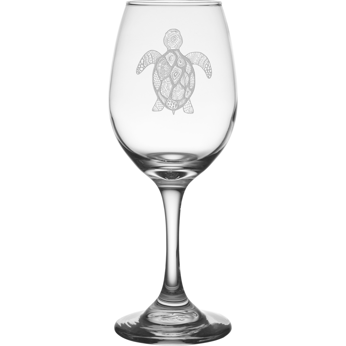 Turtle 11 oz. Etched Wine Glass Sets