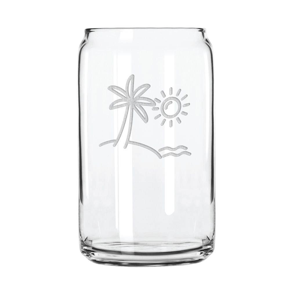 Beach 16 oz. Can Glass Sets