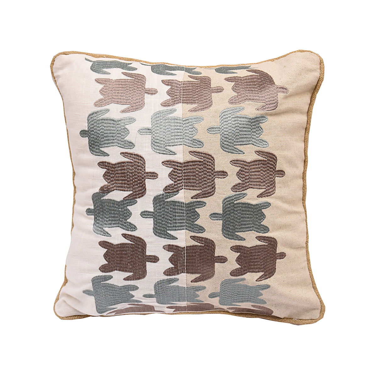 Linen Turtles Throw Pillow
