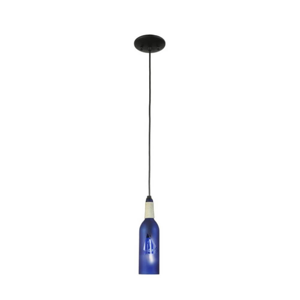 Blue Wine Sailboat 3-Inch Mini Pendant
