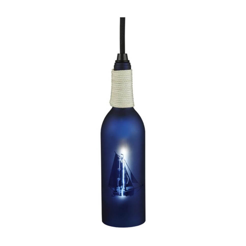 Frosted Blue Sailboat Mini Pendant