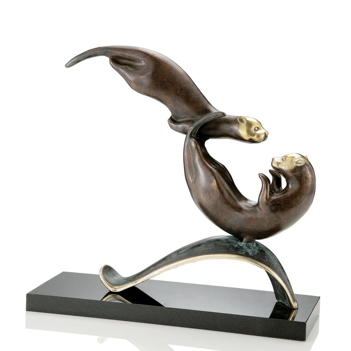 Balancing Otters Sculpture