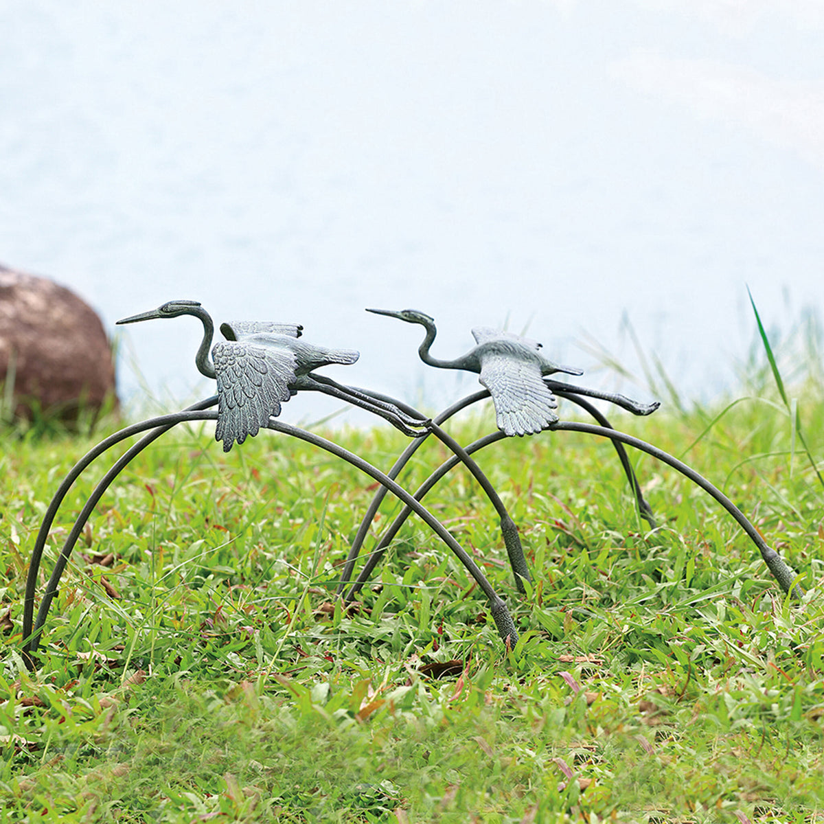 Floating Cranes Garden Sculpture