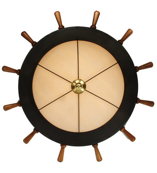 Nautical Wheel 74" Flush Mount
