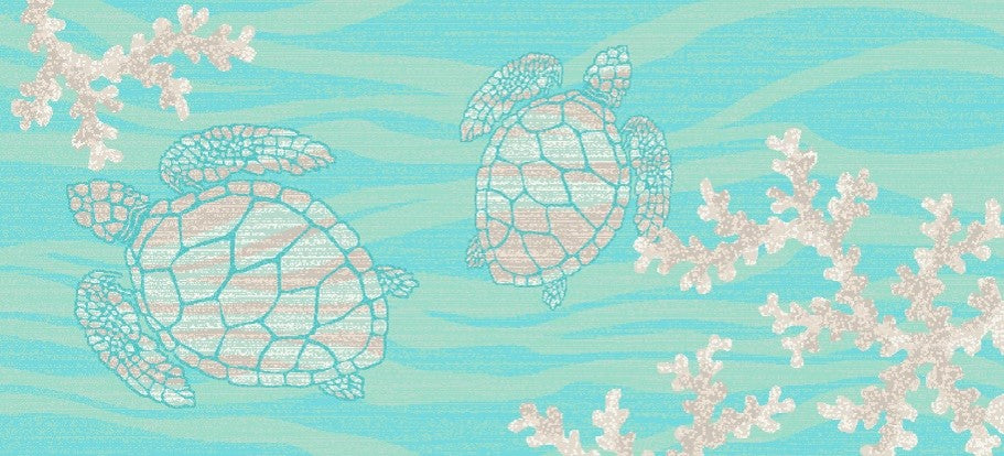 Turquoise Turtle Accent Rug