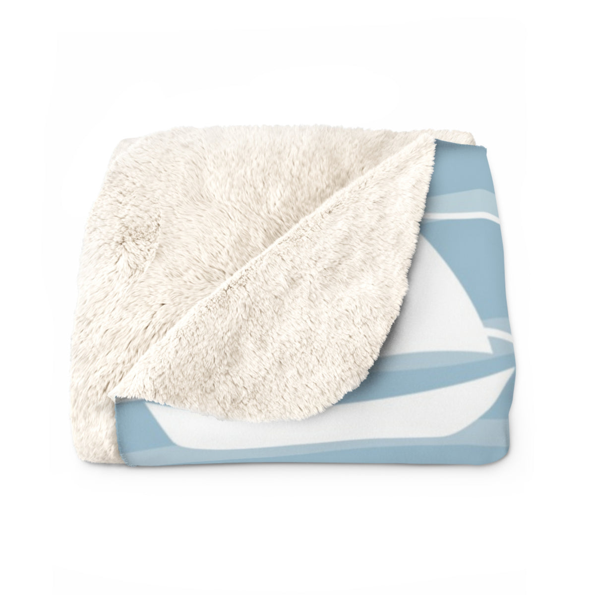 Sailboat Sherpa Fleece Blanket