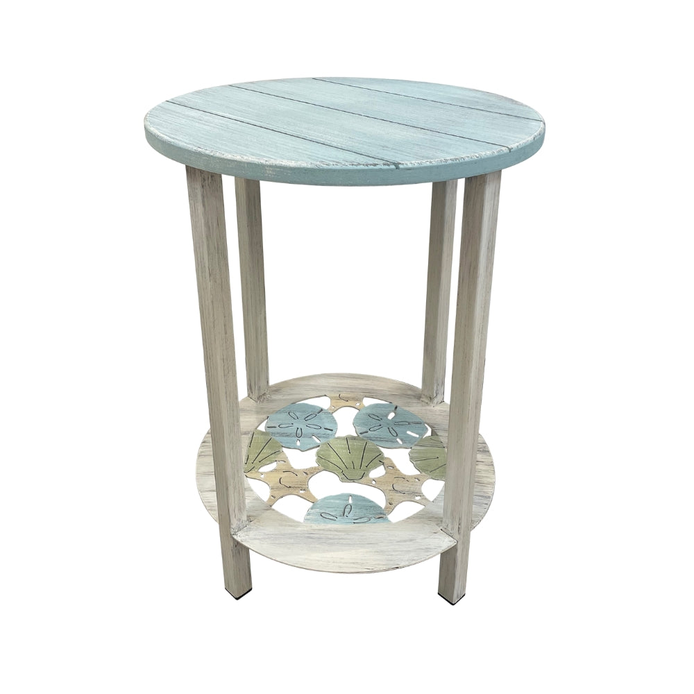 Multi Shell Accent Round End Table