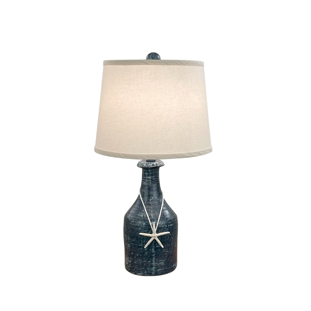 Weathered Navy Starfish Jug Accent Lamp