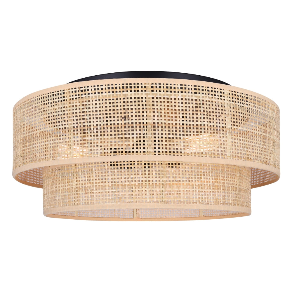 Rattan 19" Flush Mount