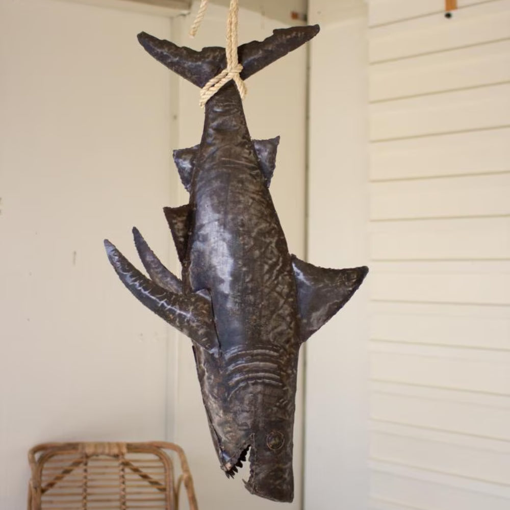 Hand Hammered Shark Sculpture
