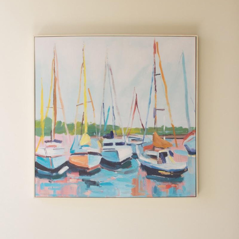 Sailboat Harbor Wall Painting