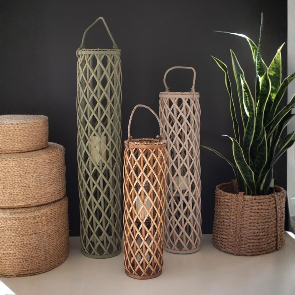 Seagrass Willow Lanterns Set