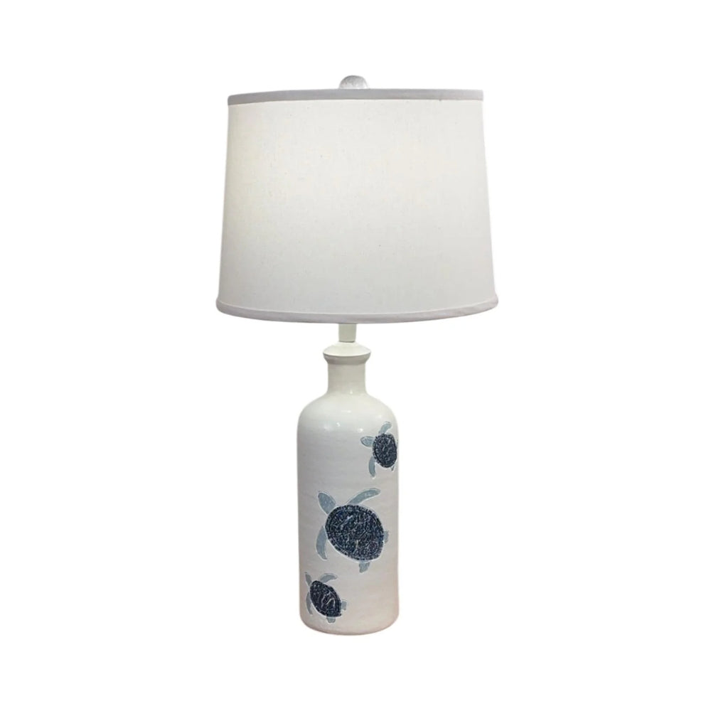Beach Etched Turtle Table Lamp