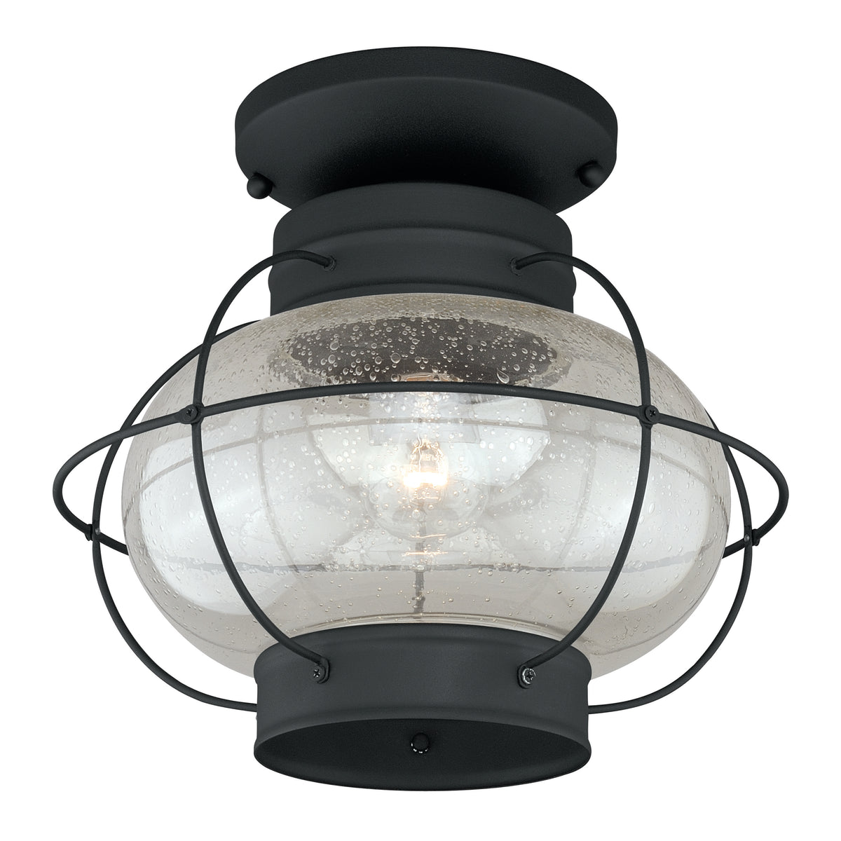 Ellis 13-Inch Outdoor Semi Flush Mount Light - Textured Black