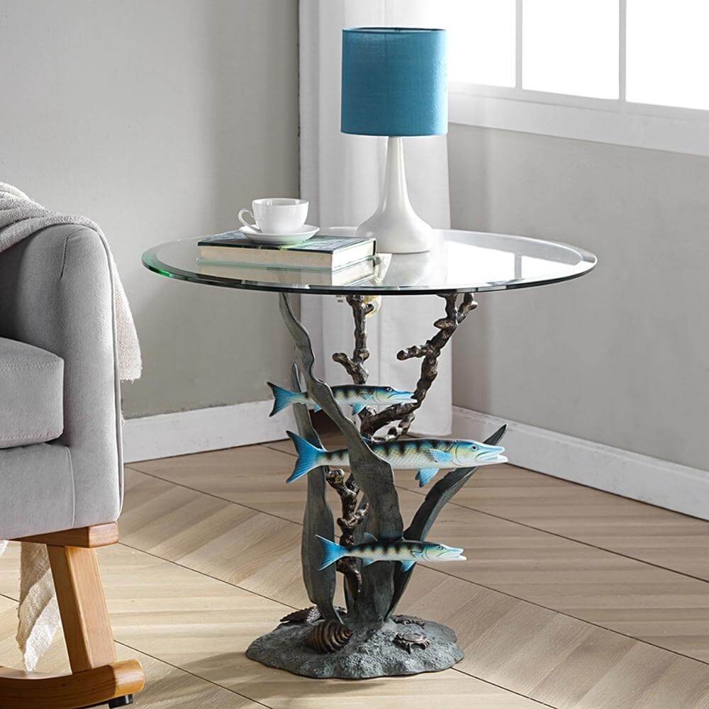 Blue Barracuda End Table