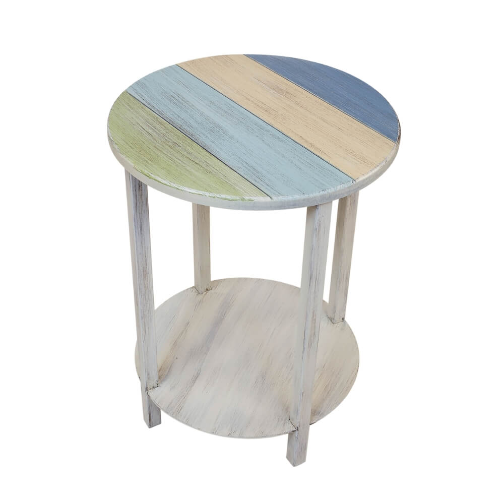 Multi Stripes Circular End Table