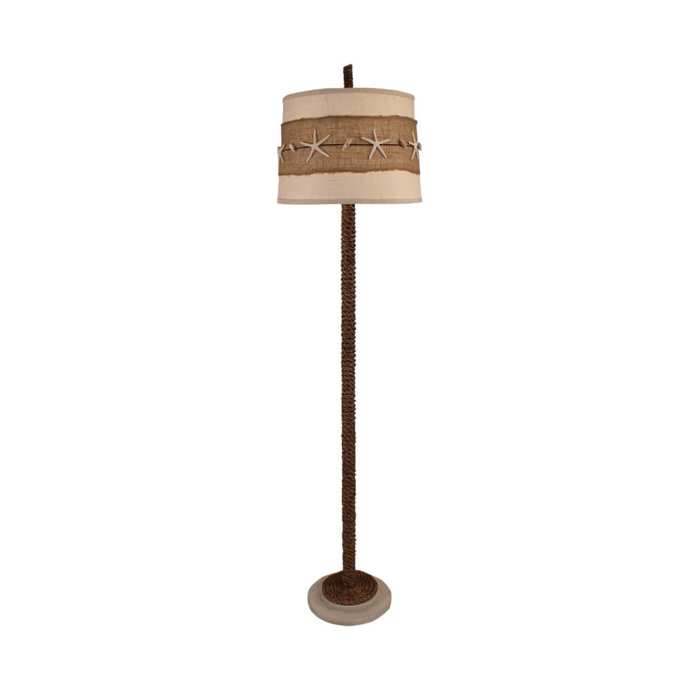 Sailor Rope Burlap Starfish Floor Lamp