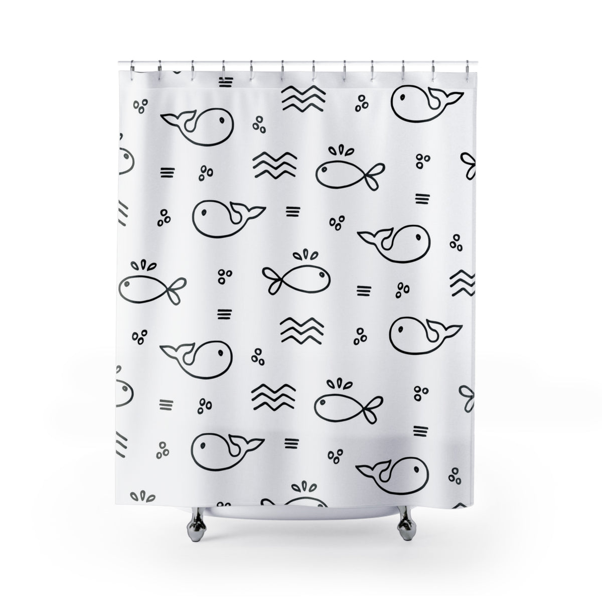 White Whale Shower Curtain