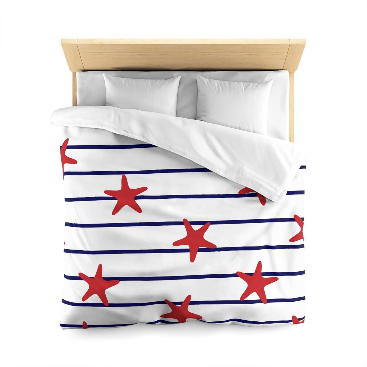 Starfish Stripe Microfiber Duvet Cover