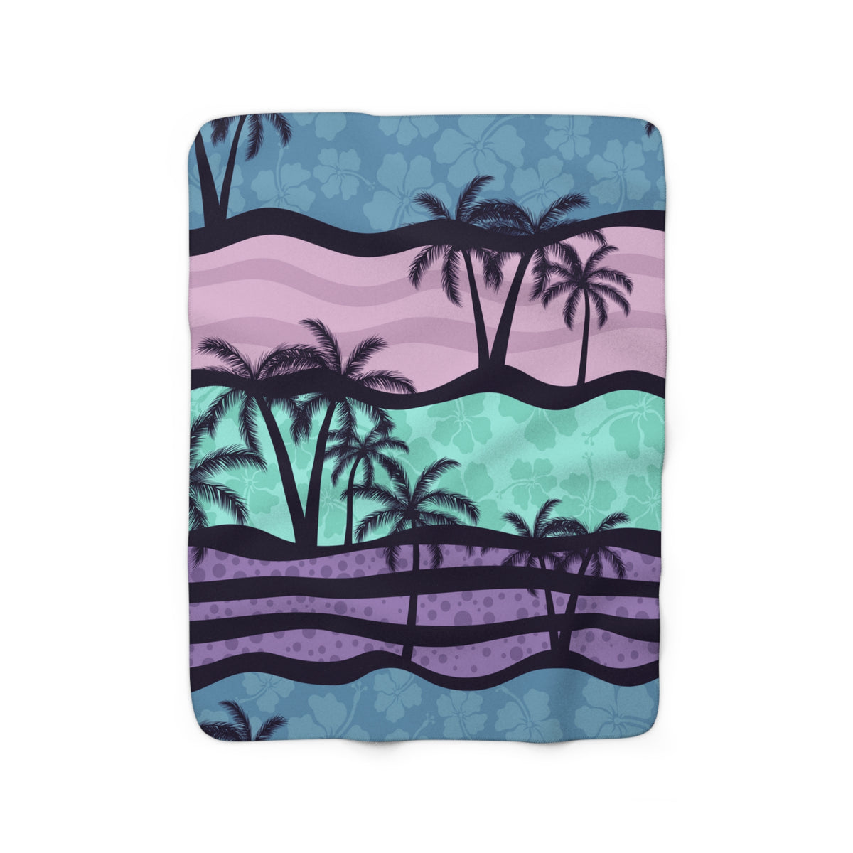 Vice Palm Tree Sherpa Fleece Blanket