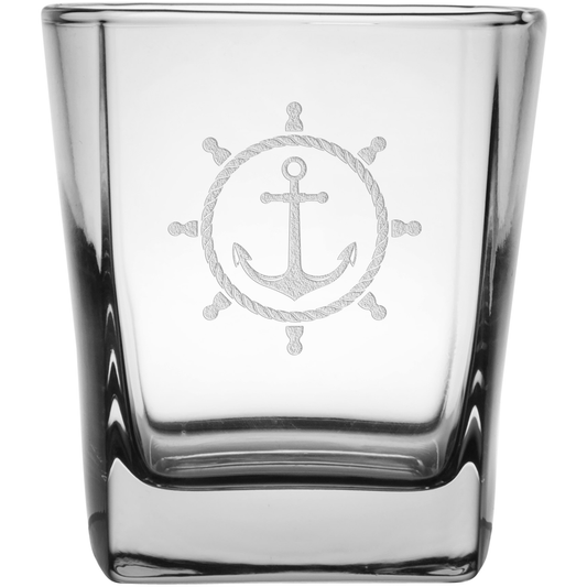 Anchor 9.25 oz. Etched Double Old Fashioned Glass Sets