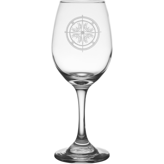Compass 11 oz. Etched Wine Glass Sets