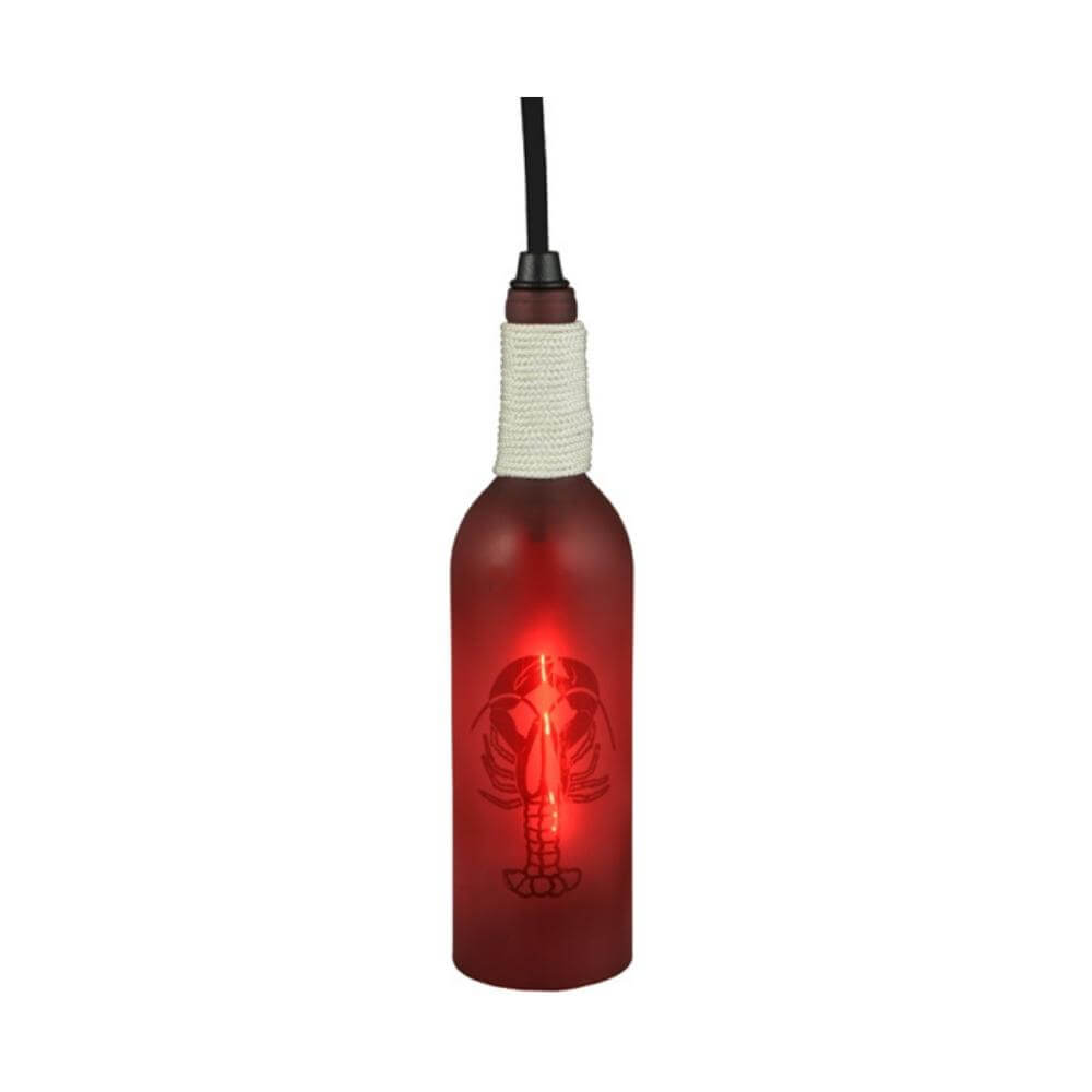 Frosted Wine Red Lobster Mini Pendant