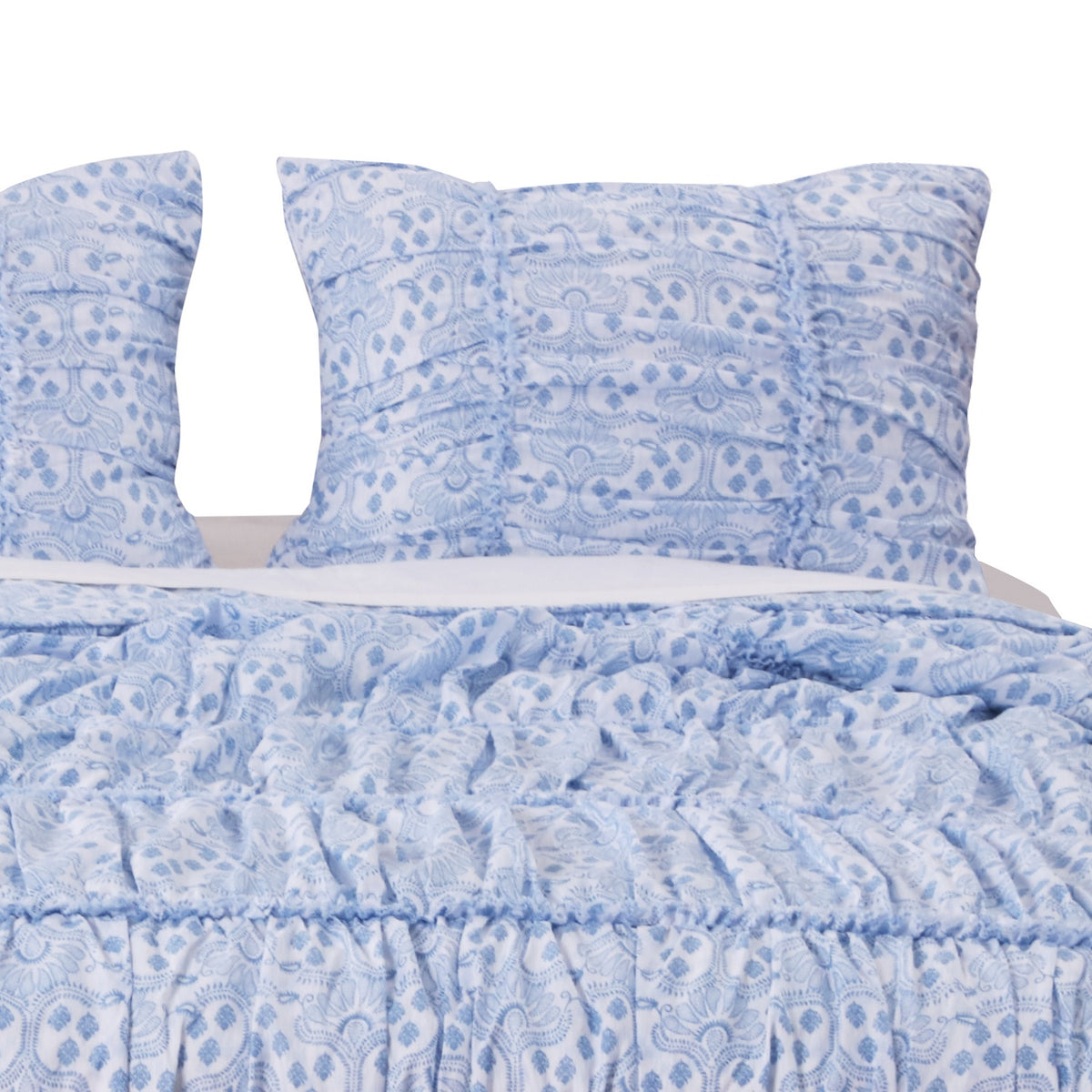 Blue Wave Ruffle Sham
