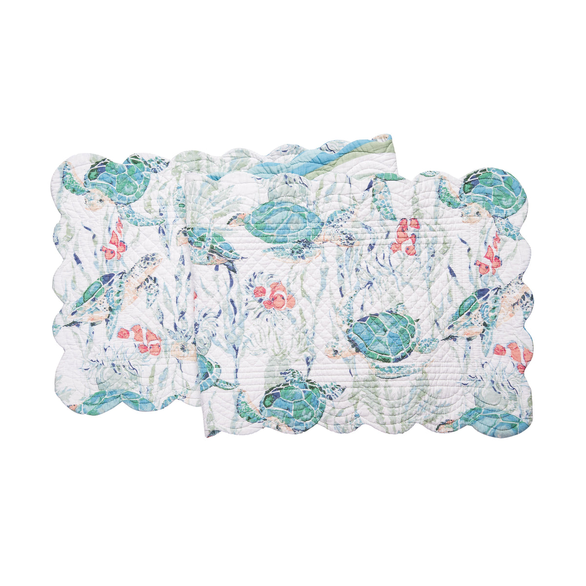 Sea Turtle Aqua Table Runner