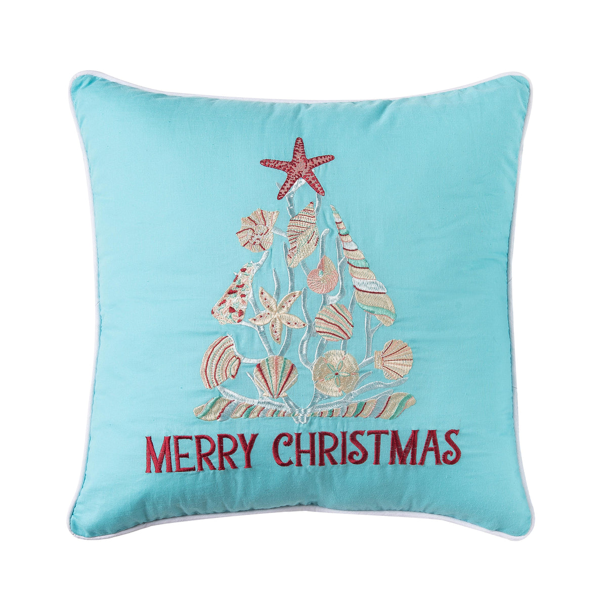 Seashell Christmas Throw Pillow