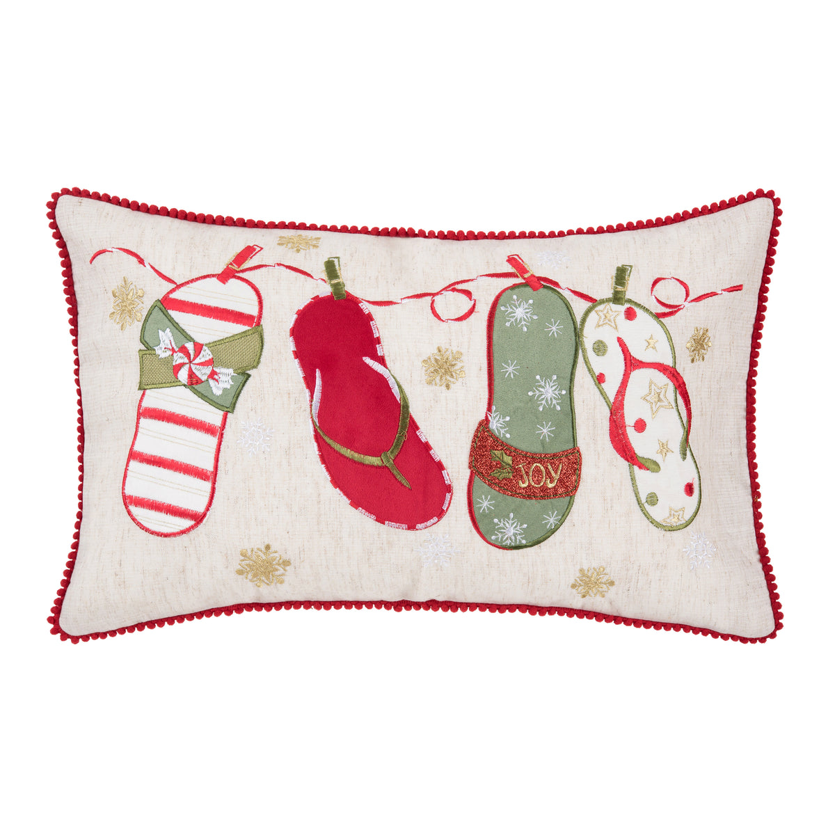 A Flip Flop Christmas Throw Pillow
