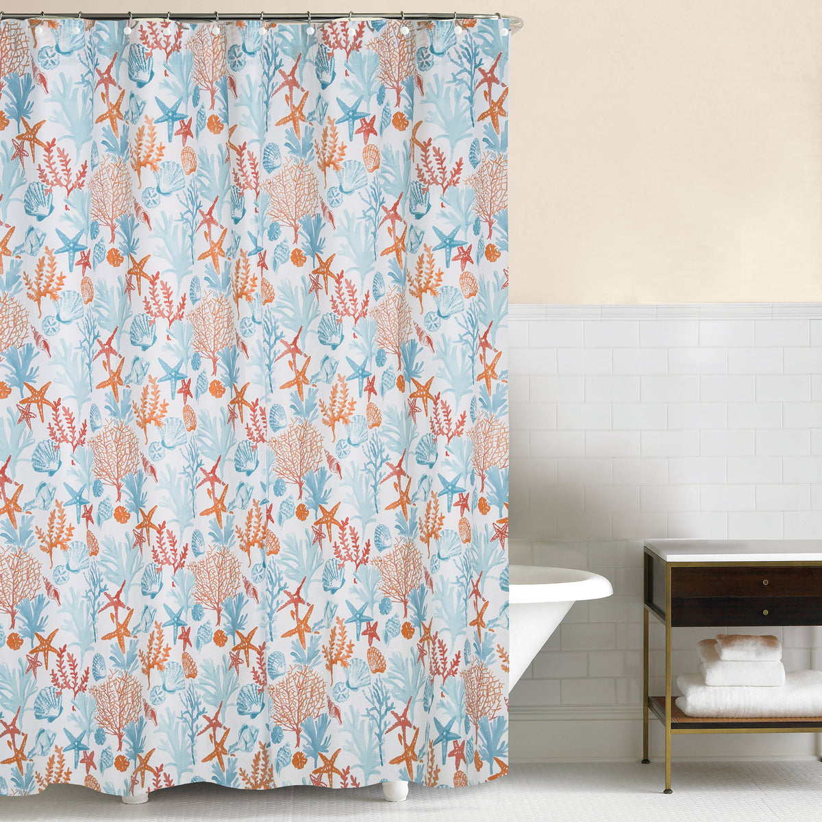 Tangerine Reef Shower Curtain