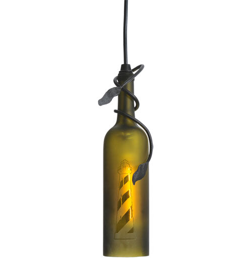 Lighthouse Coast 3" Wine Bottle Mini Pendant