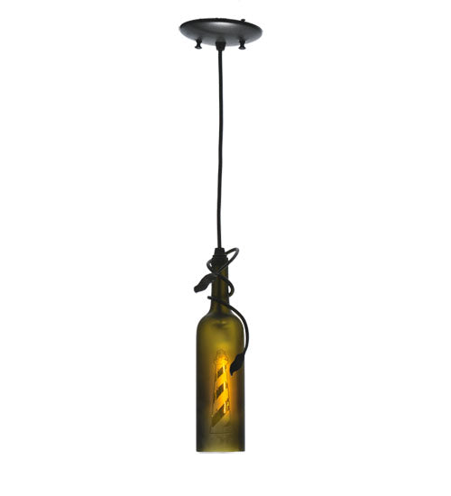 Lighthouse Coast 3" Wine Bottle Mini Pendant