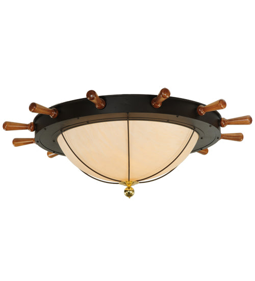 Nautical Wheel 74" Flush Mount