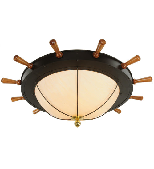 Nautical Wheel 74" Flush Mount