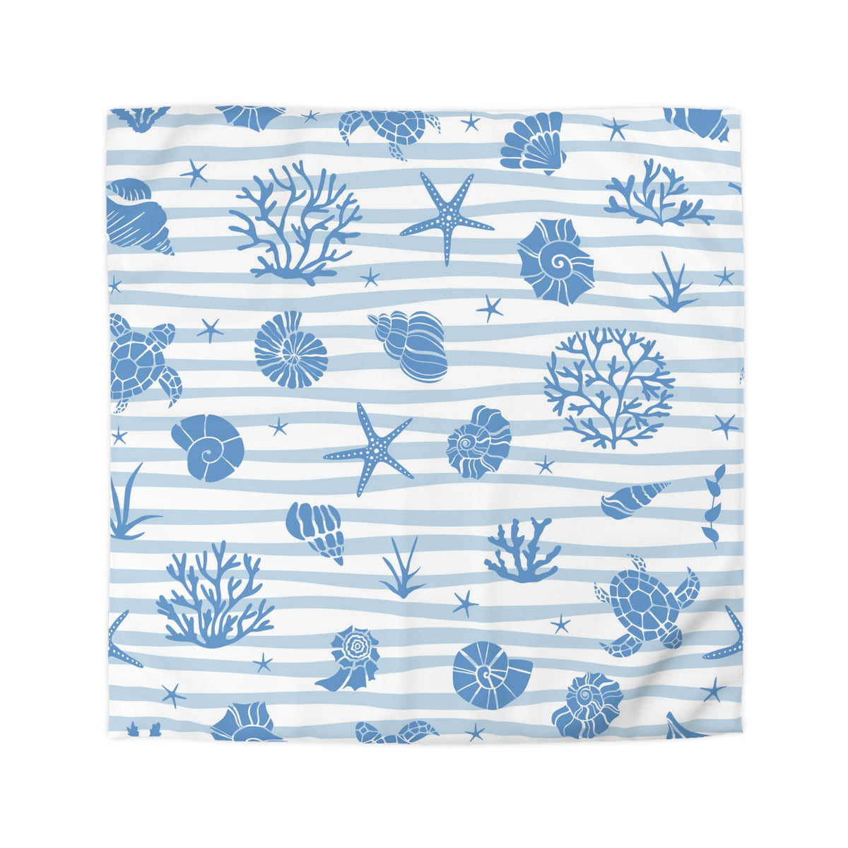 Coastal Sea Life Microfiber Duvet Cover