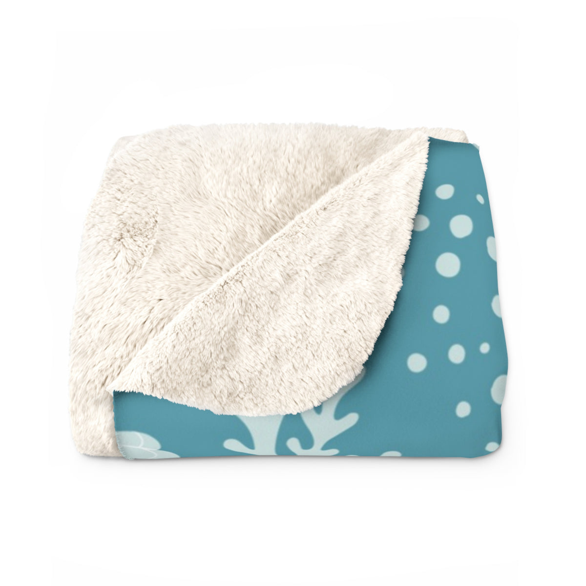 Aqua Coral Sherpa Fleece Blanket