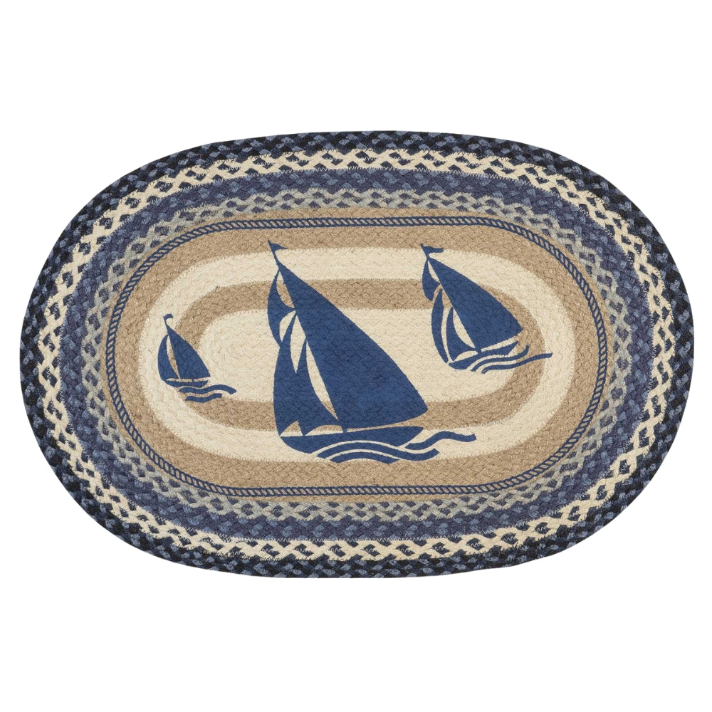 Boat Race Oval Patch Rug