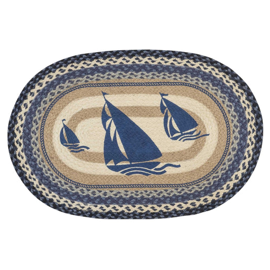 Boat Race Oval Patch Rug