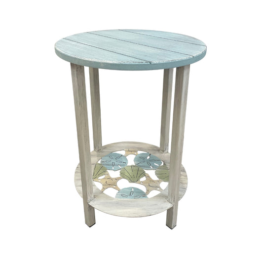 Multi Shell Accent Round End Table