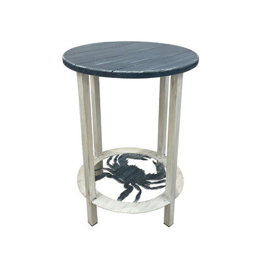 Navy Cottage Crab Round End Table