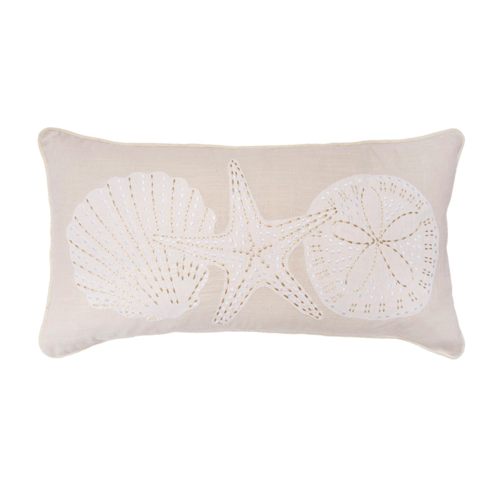 Golden Shores Shells Decorative Pillow