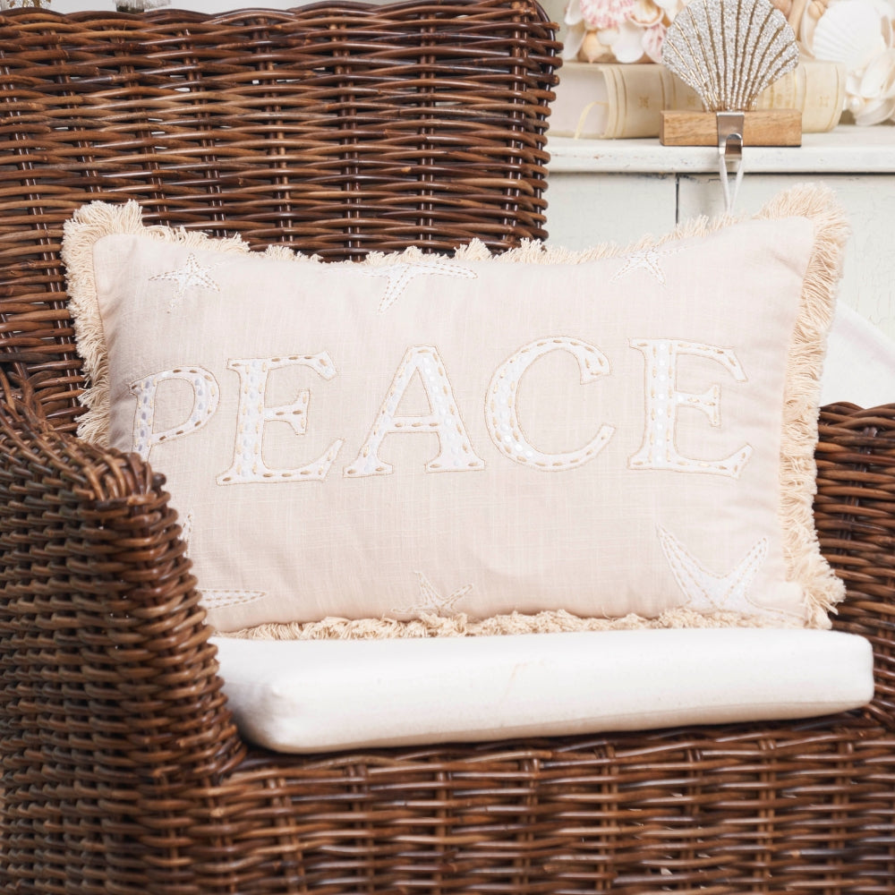 Golden Shores Peace Decorative Pillow