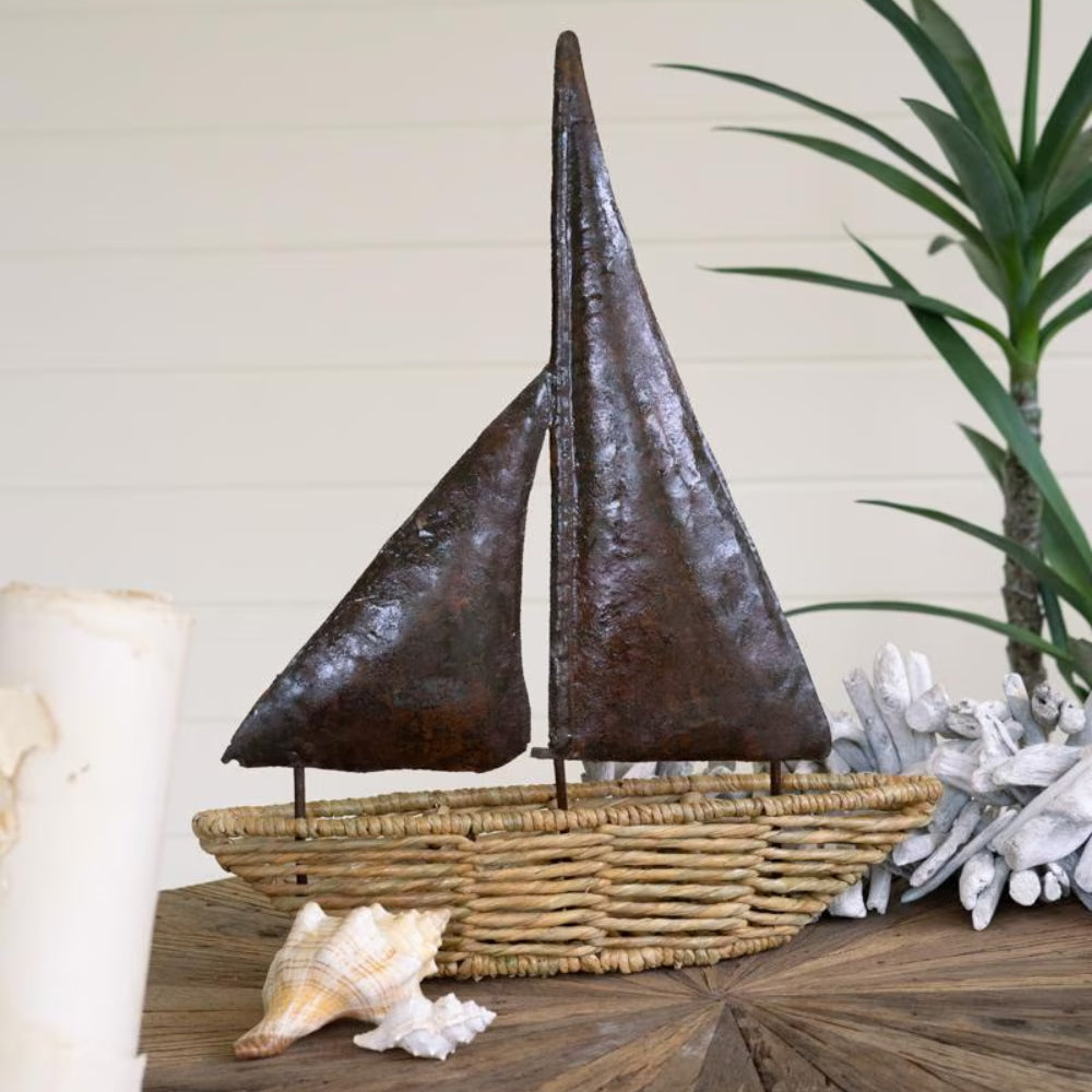Hand Hammered Sailboat Sculpture