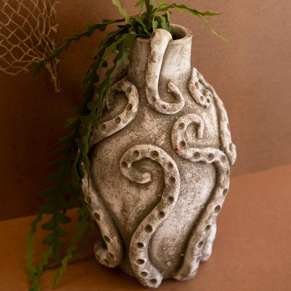 Clay Painted Octopus Vase