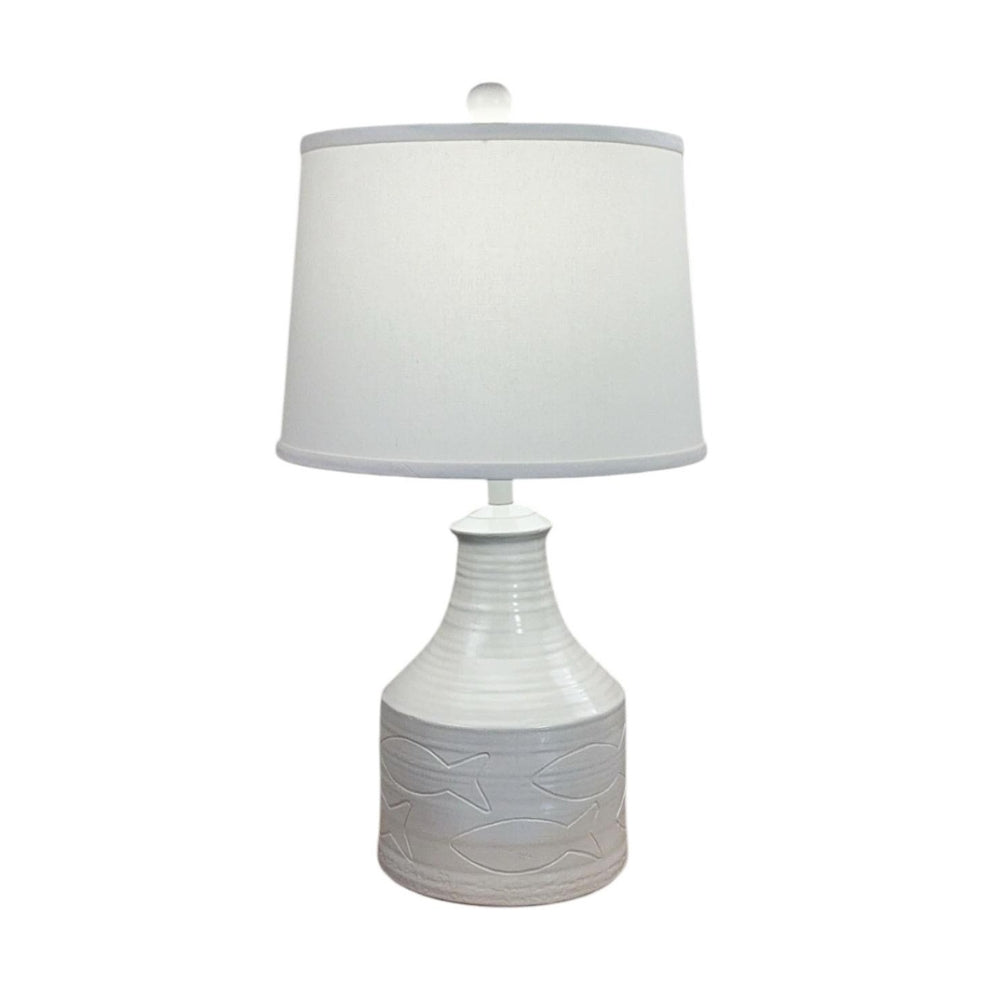Etched Fish Jug Table Lamp