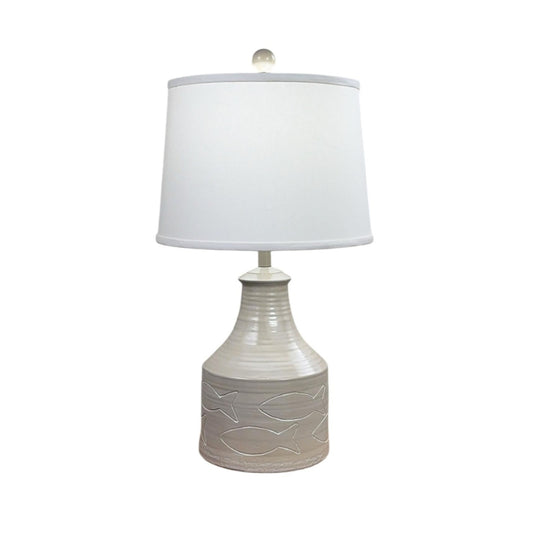 Sisal Etched Fish Jug Table Lamp
