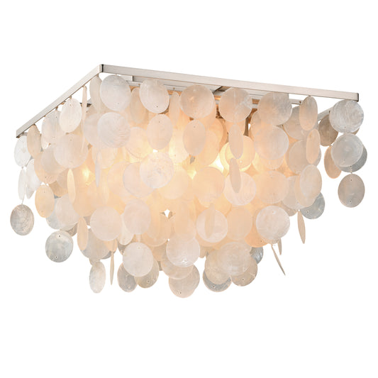 Shell Drift 16-Inch Square Flush Mount Light