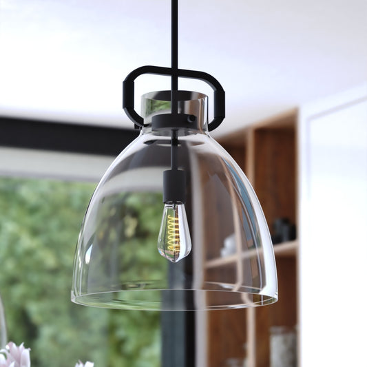 Breck Clear 14" Black Pendant